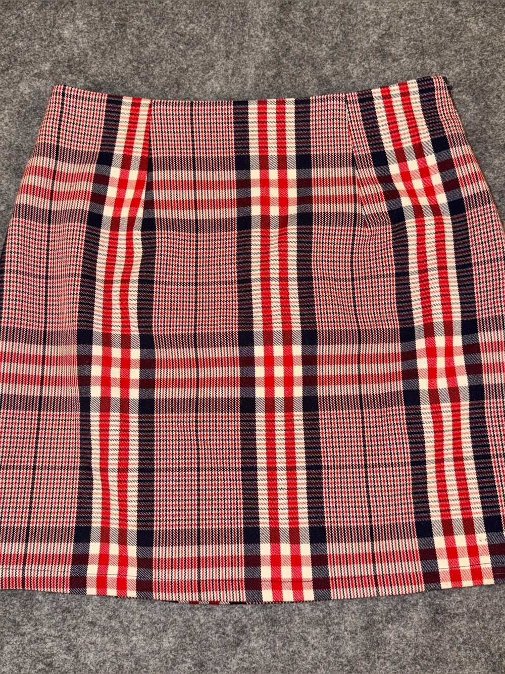 Forever 21 Red Navy White Plaid Mini Skirt Size Small Women’s A-Line